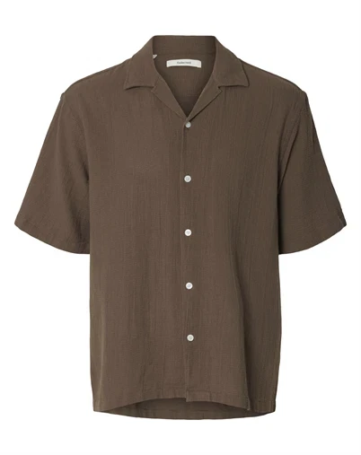 Selected - SLHRlxcal Resort Skjorte - Chocolate Chip